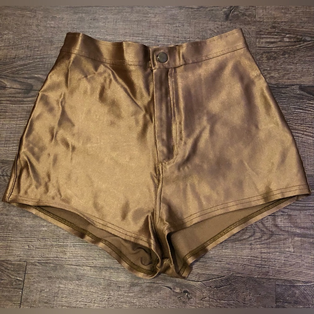 American Apparel Gold Disco Shorts